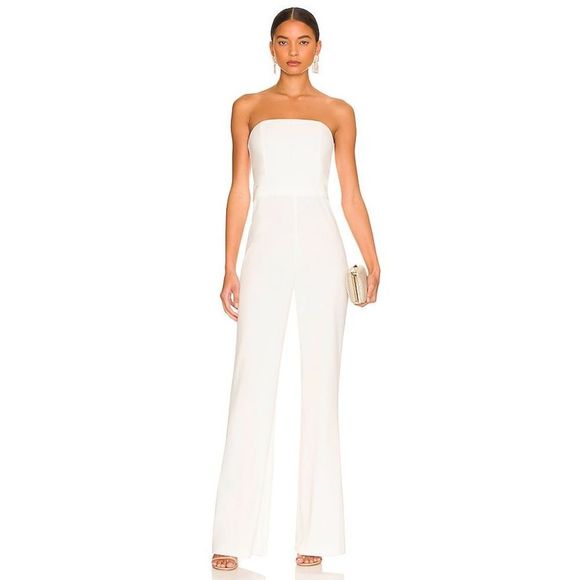 Alice + Olivia Pants - Alice + Olivia Lavera Jumpsuit in Off White US 6 $495